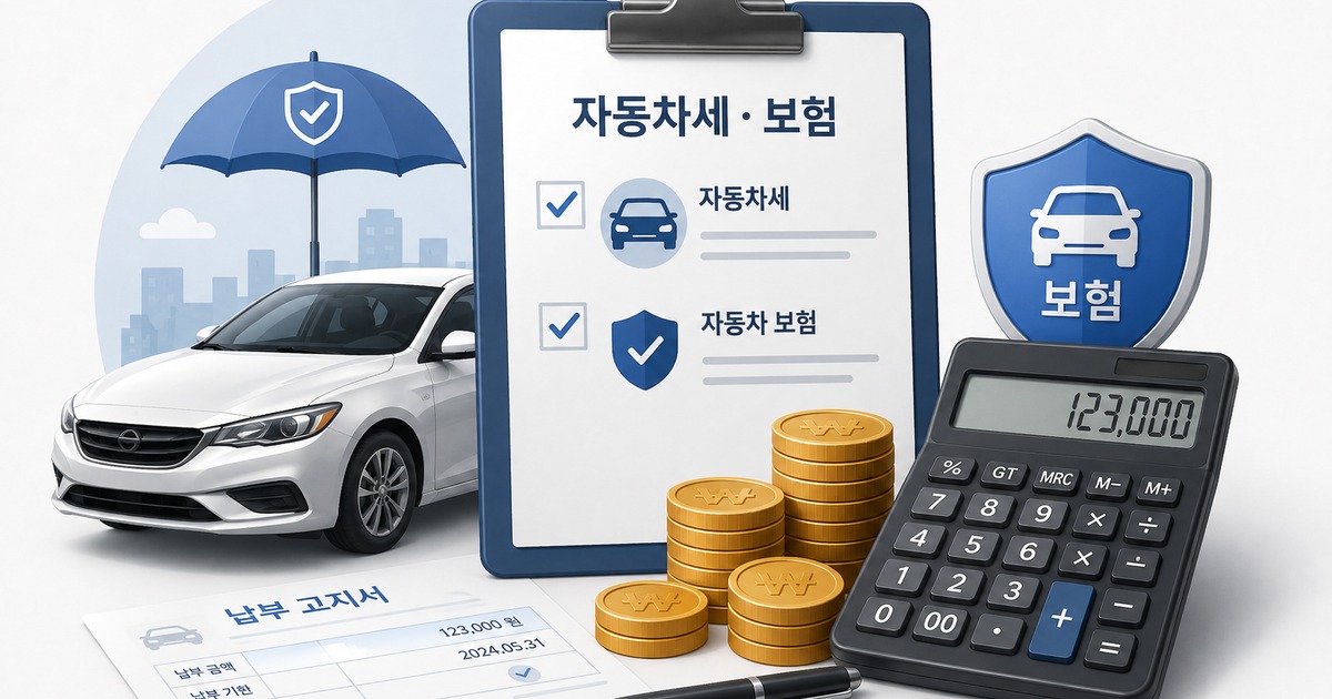 자동차세를 상징하는 일러스트
