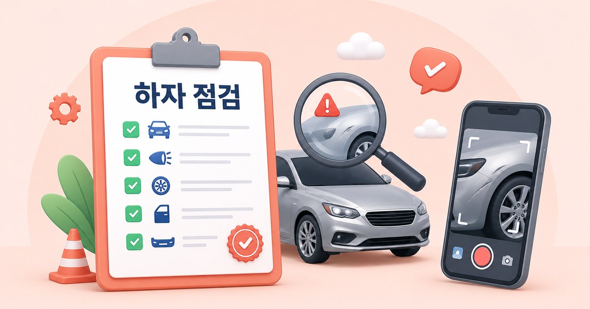 신차 하자 대응을 상징하는 일러스트